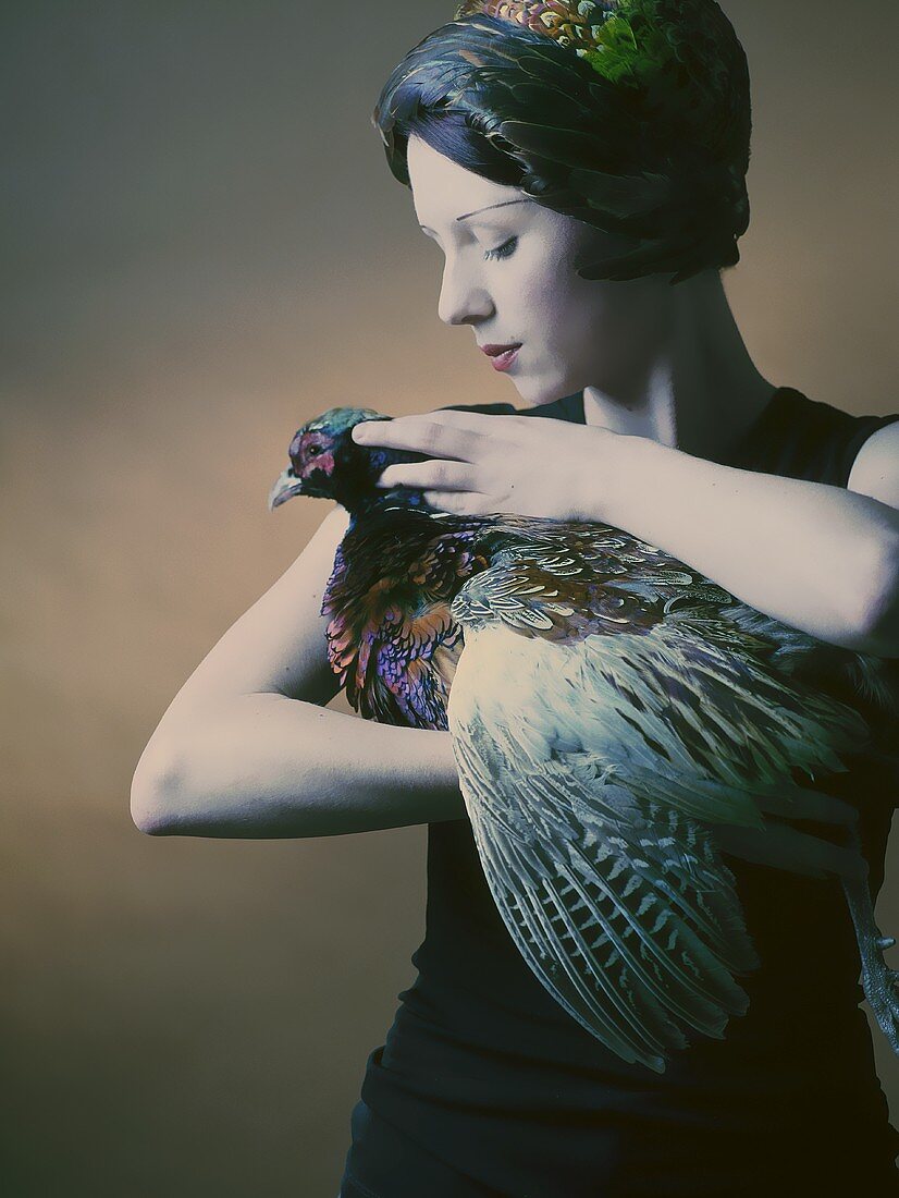 Woman with pheasant