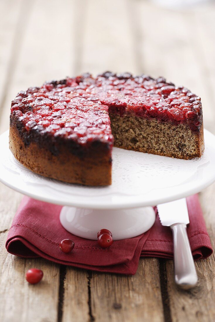 Upsidedowncake mit Cranberries