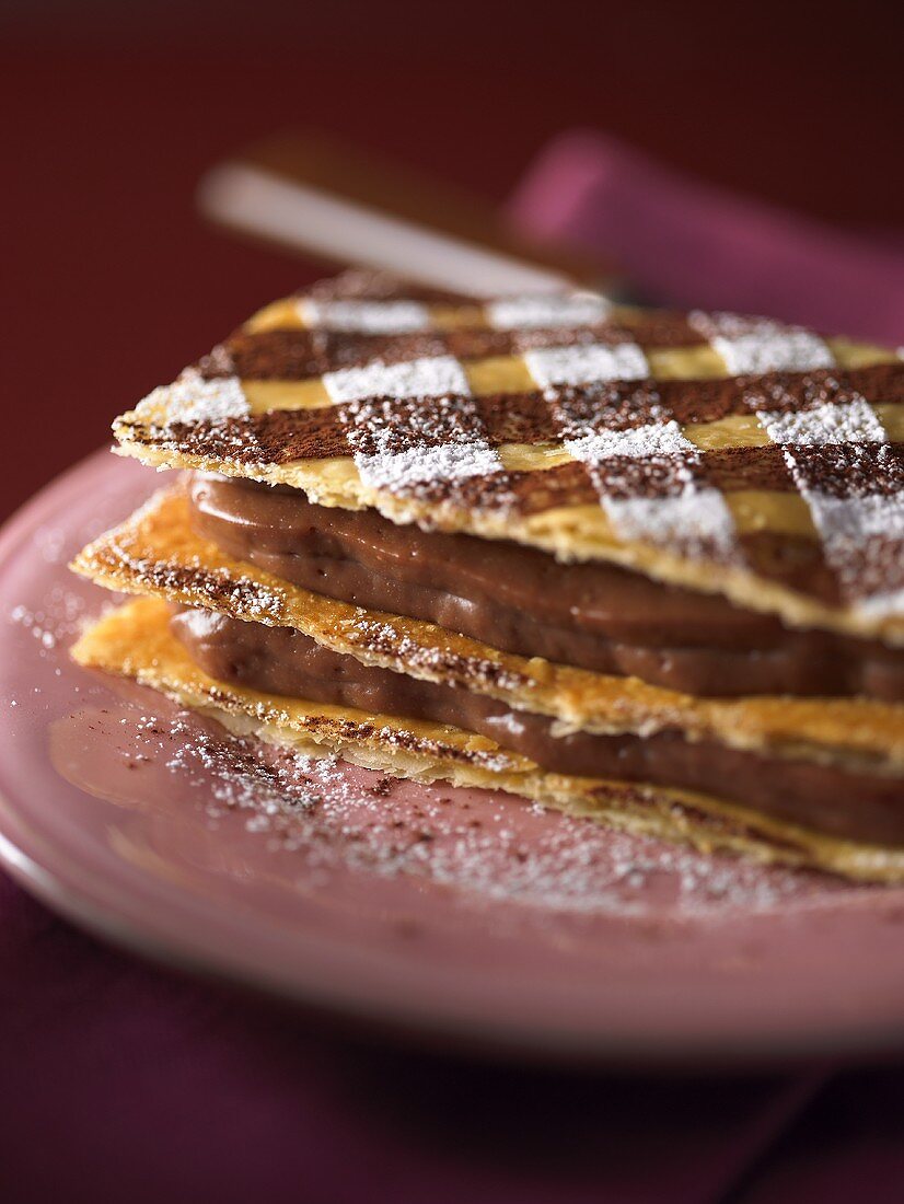 Millefeuille with chocolate cream