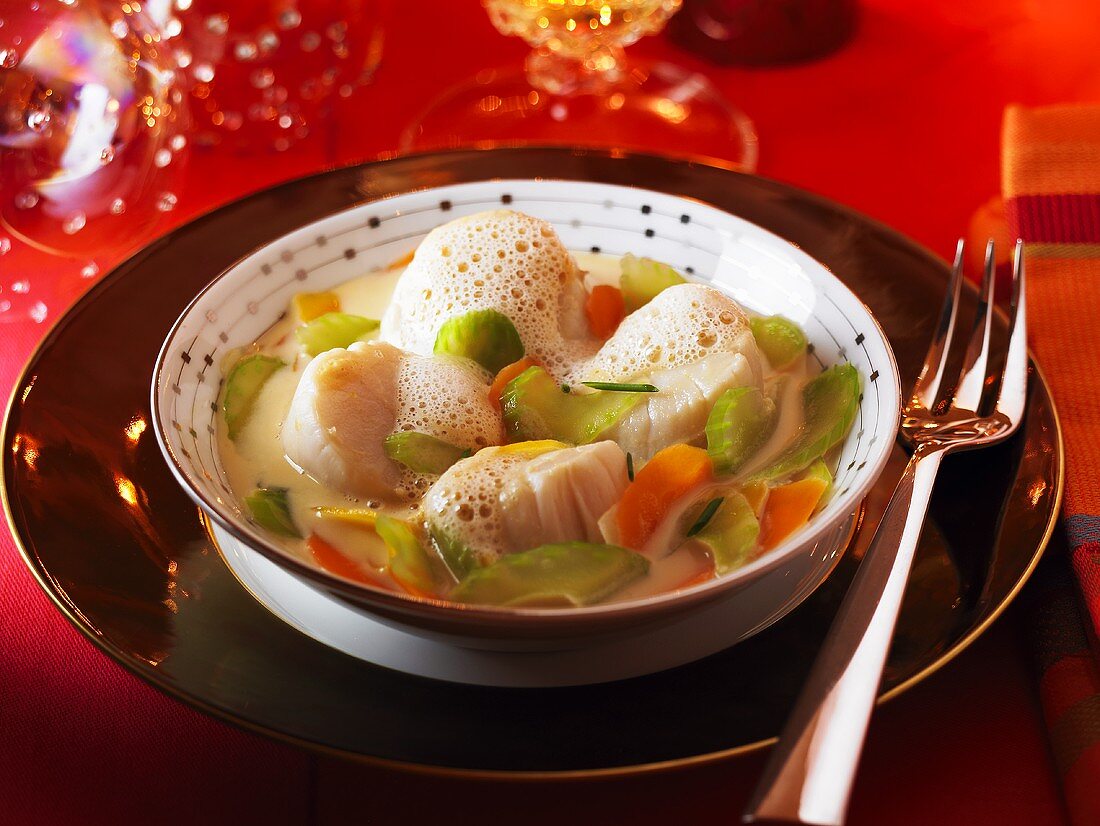 Scallop and vegetable soup