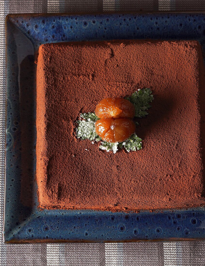 Schokoladen-Kastanien-Torte (Draufsicht)