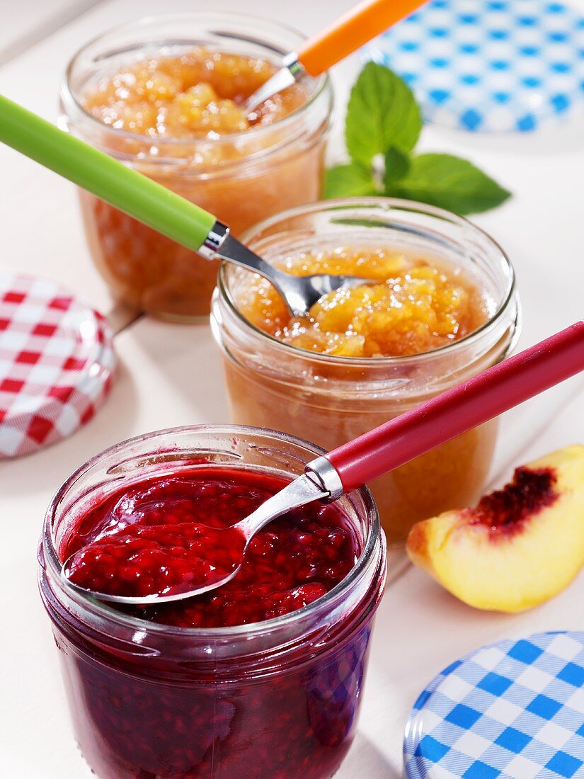 Jars of different jam