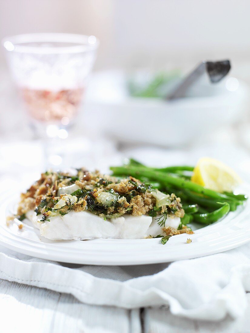 Cod fillet with herb crust