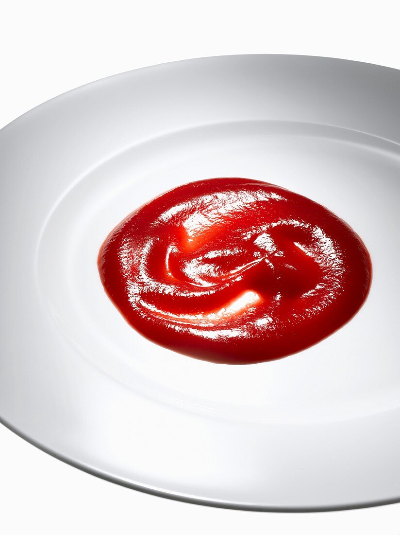Tomato ketchup on plate