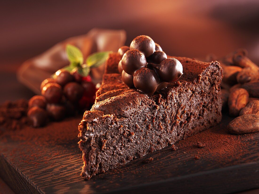 Stück Schokoladentorte (Gateau au Chocolat)