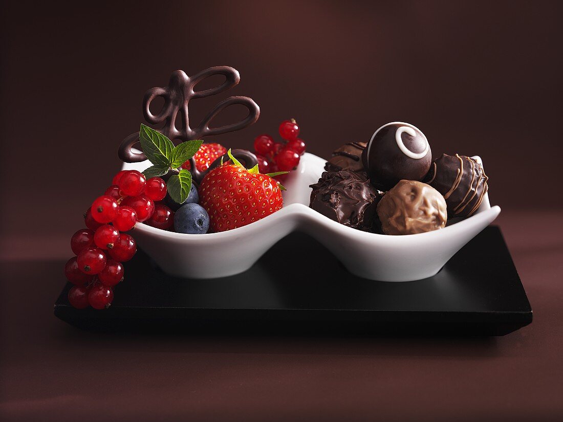 Chocolates and fresh berries