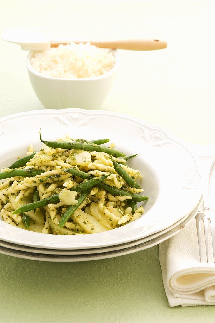Trofie with green beans and pesto