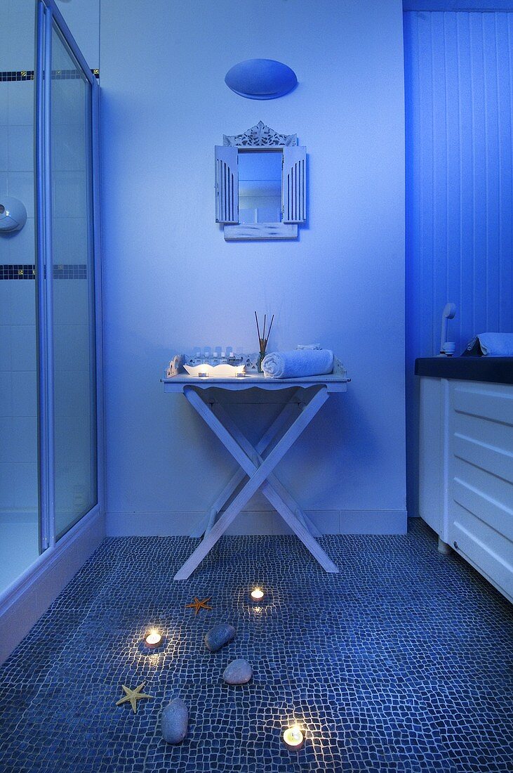 Bathroom with maritime decorations