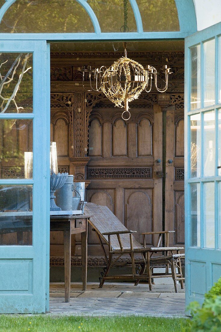 View into garden pavilion (Château de la Verrerie, France)