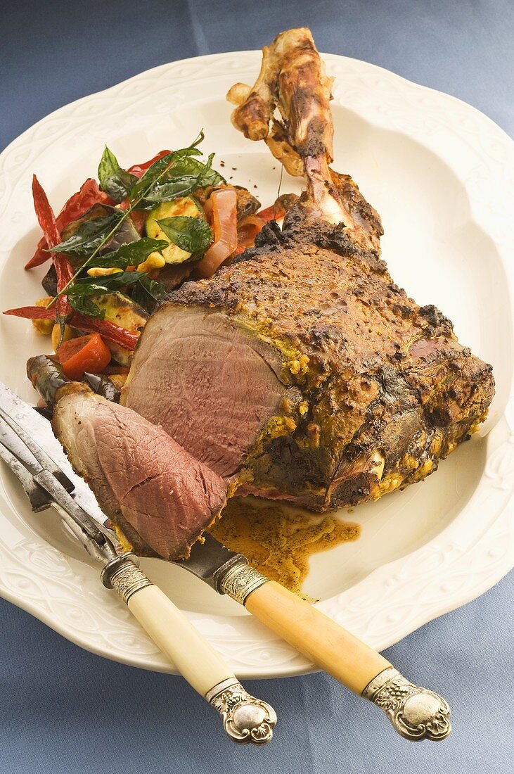 Leg of lamb with Indian seasoning