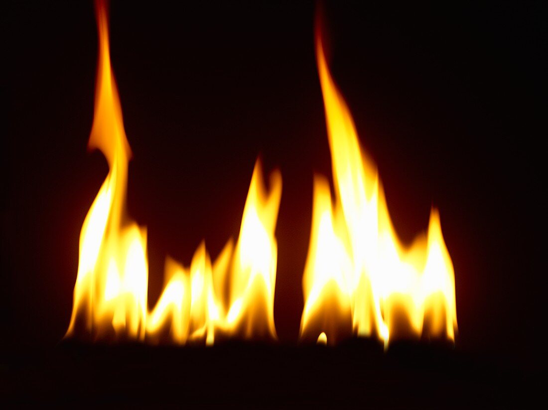 Flames against black background