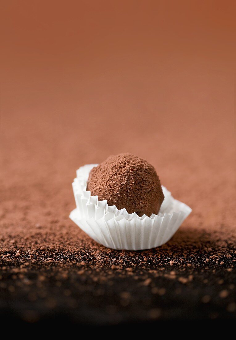 Chocolate truffle in paper case