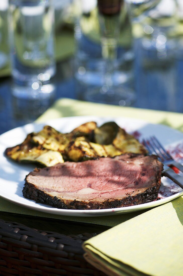 Blackened Steak mit Zucchini