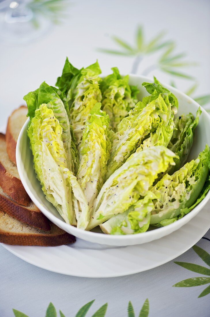 Cäsarsalat mit Brot