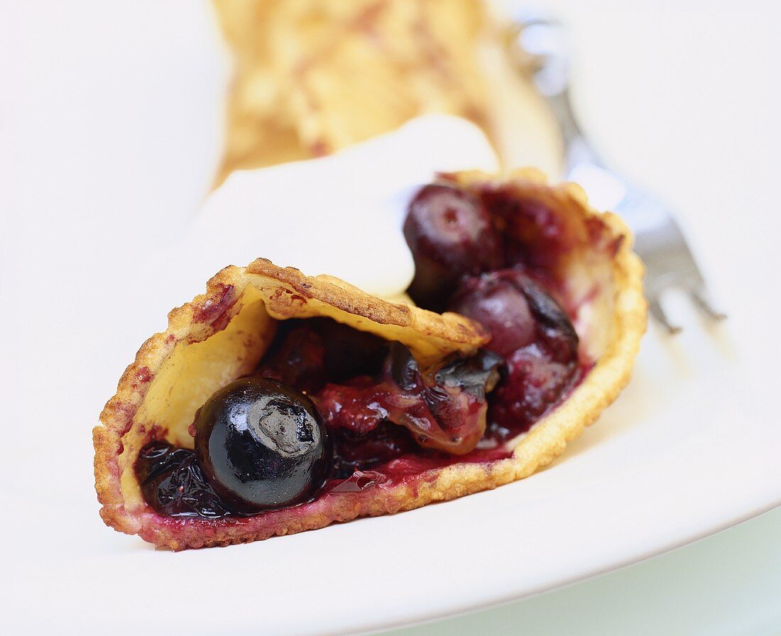 Pancake with blueberry filling