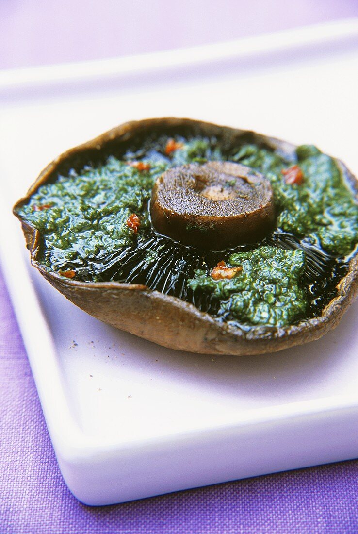 Portobello mushroom with pesto