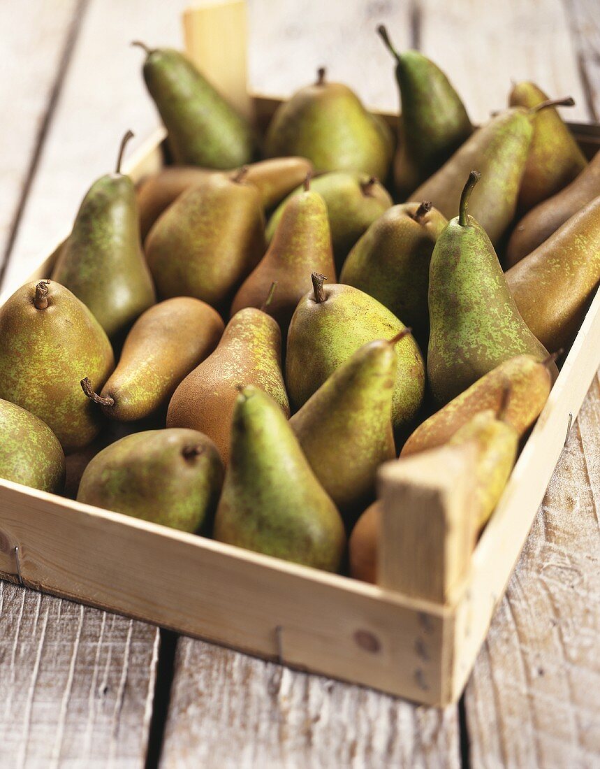 Pears in a crate