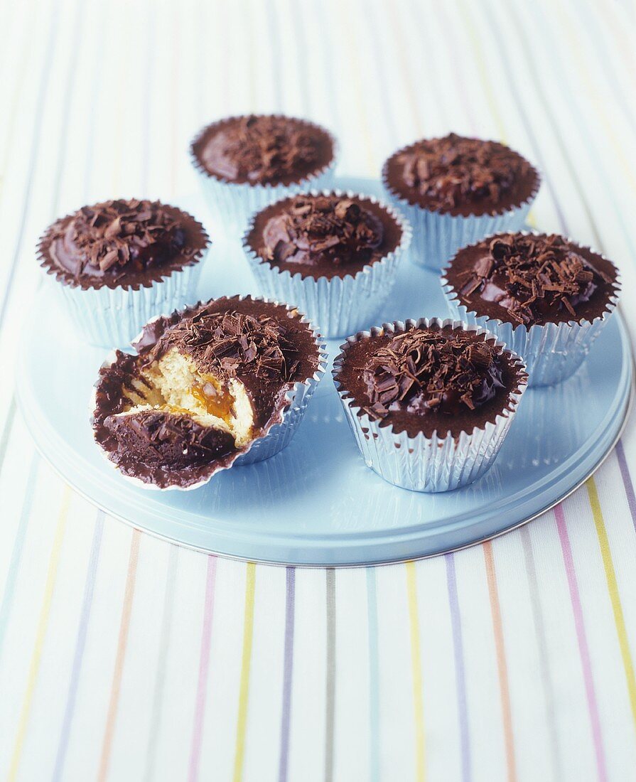 Jaffa cake muffins with chocolate topping