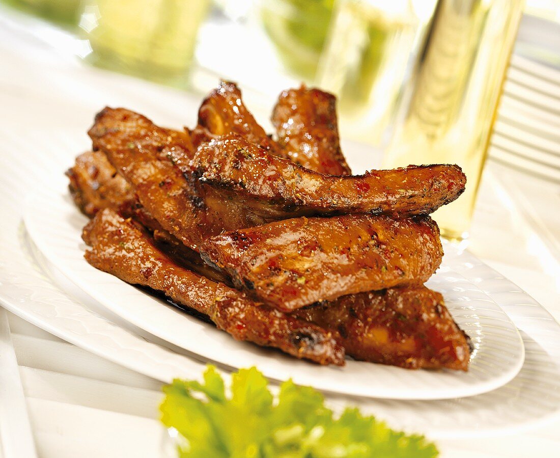 Spare ribs on a plate
