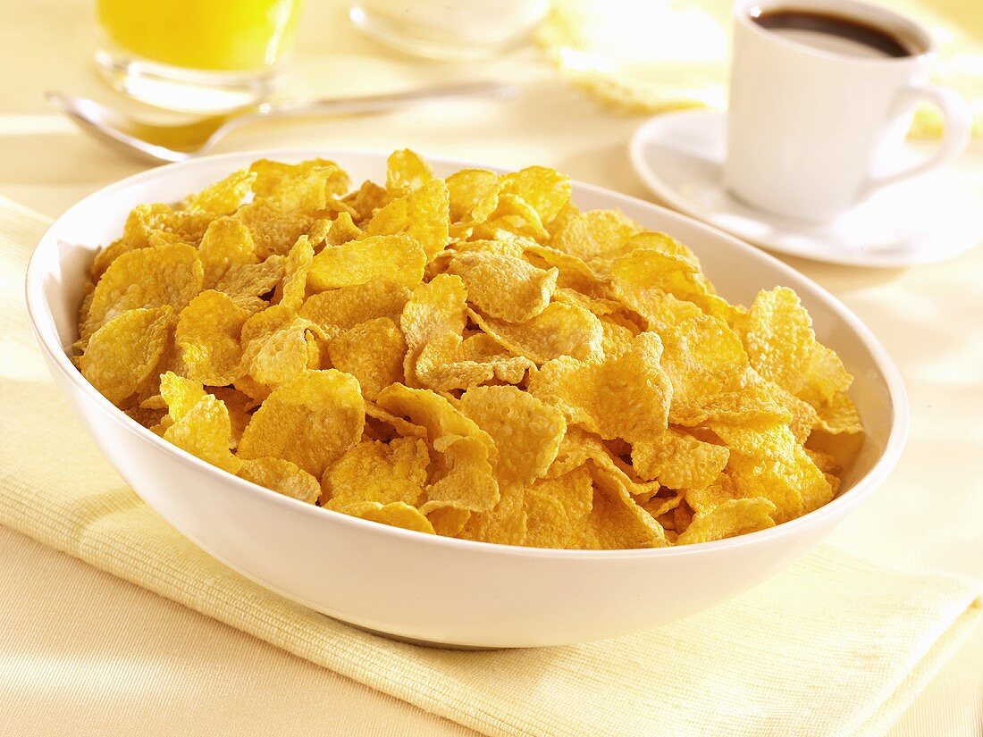 A bowl of cornflakes