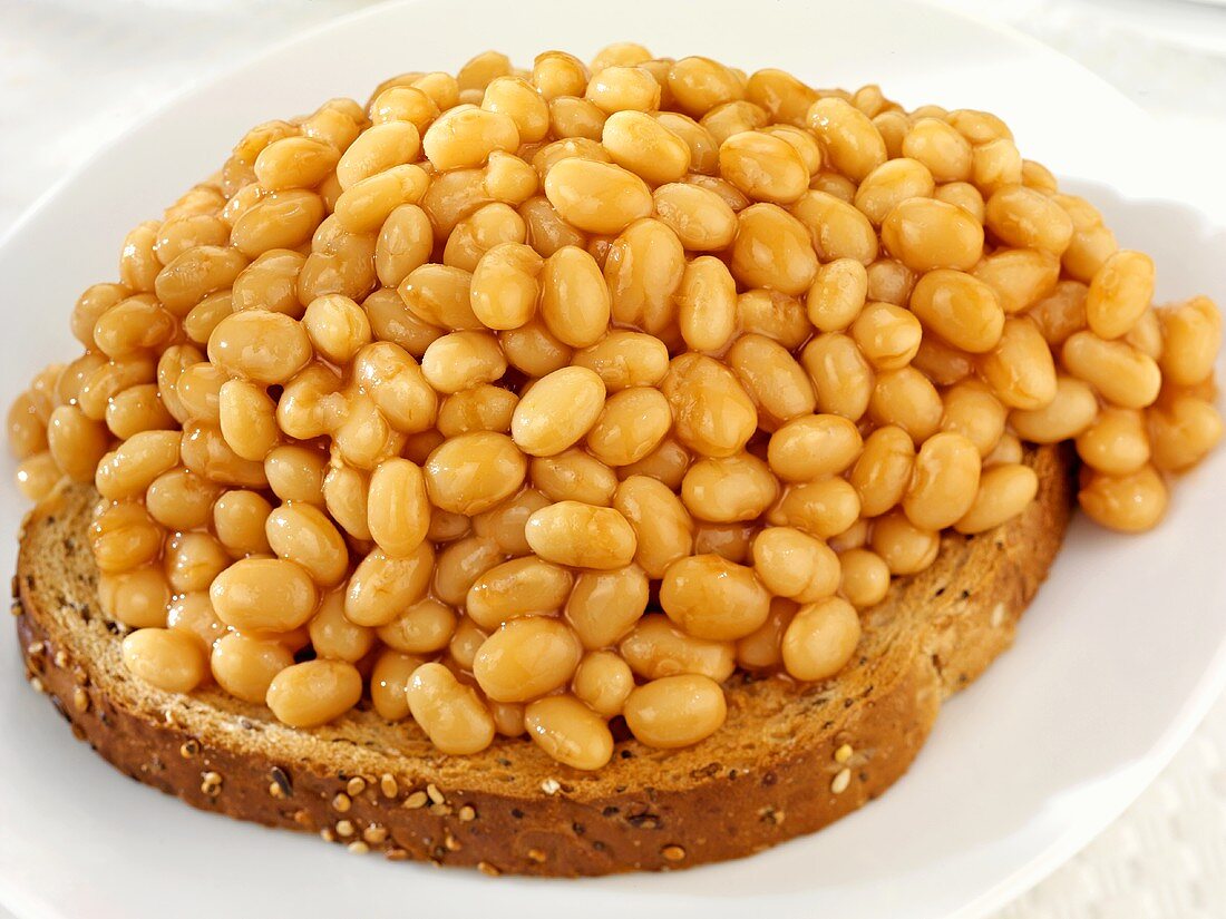 Baked beans on a slice of wholemeal toast