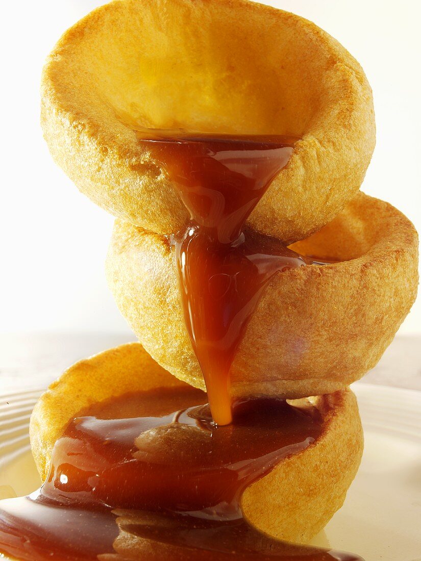 Yorkshire puddings with gravy, UK