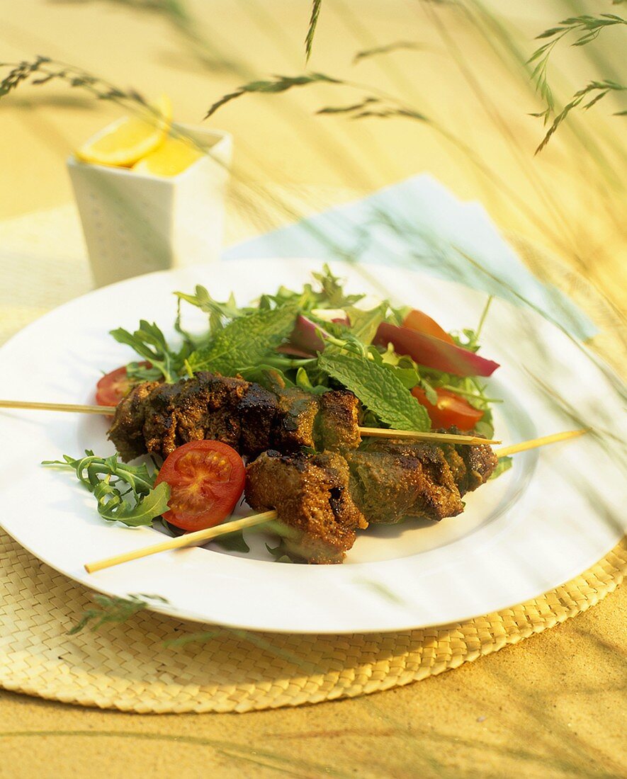 Shish kebabs (Grilled lamb kebabs, Arab cuisine)