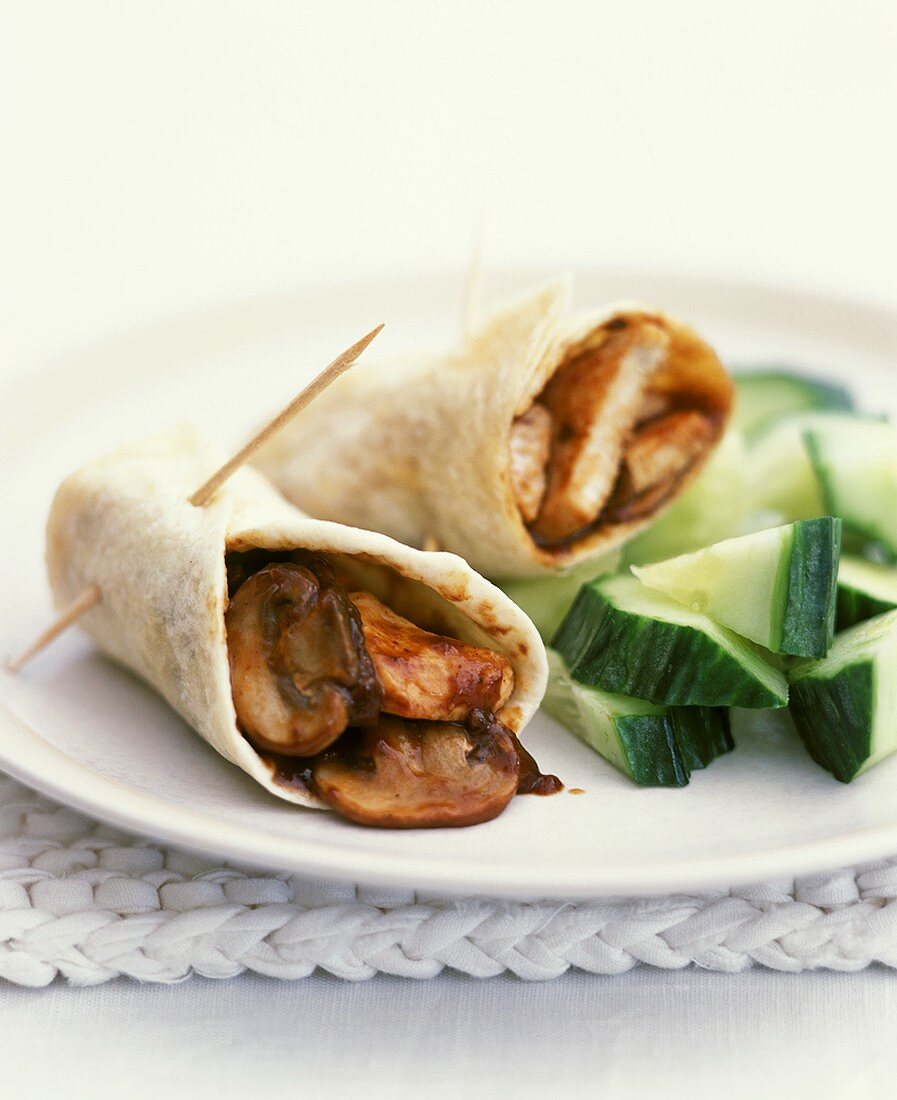 Chicken and mushroom wrap