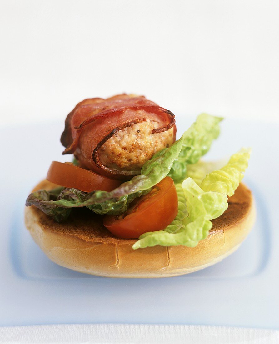 Bacon-wrapped turkey burger