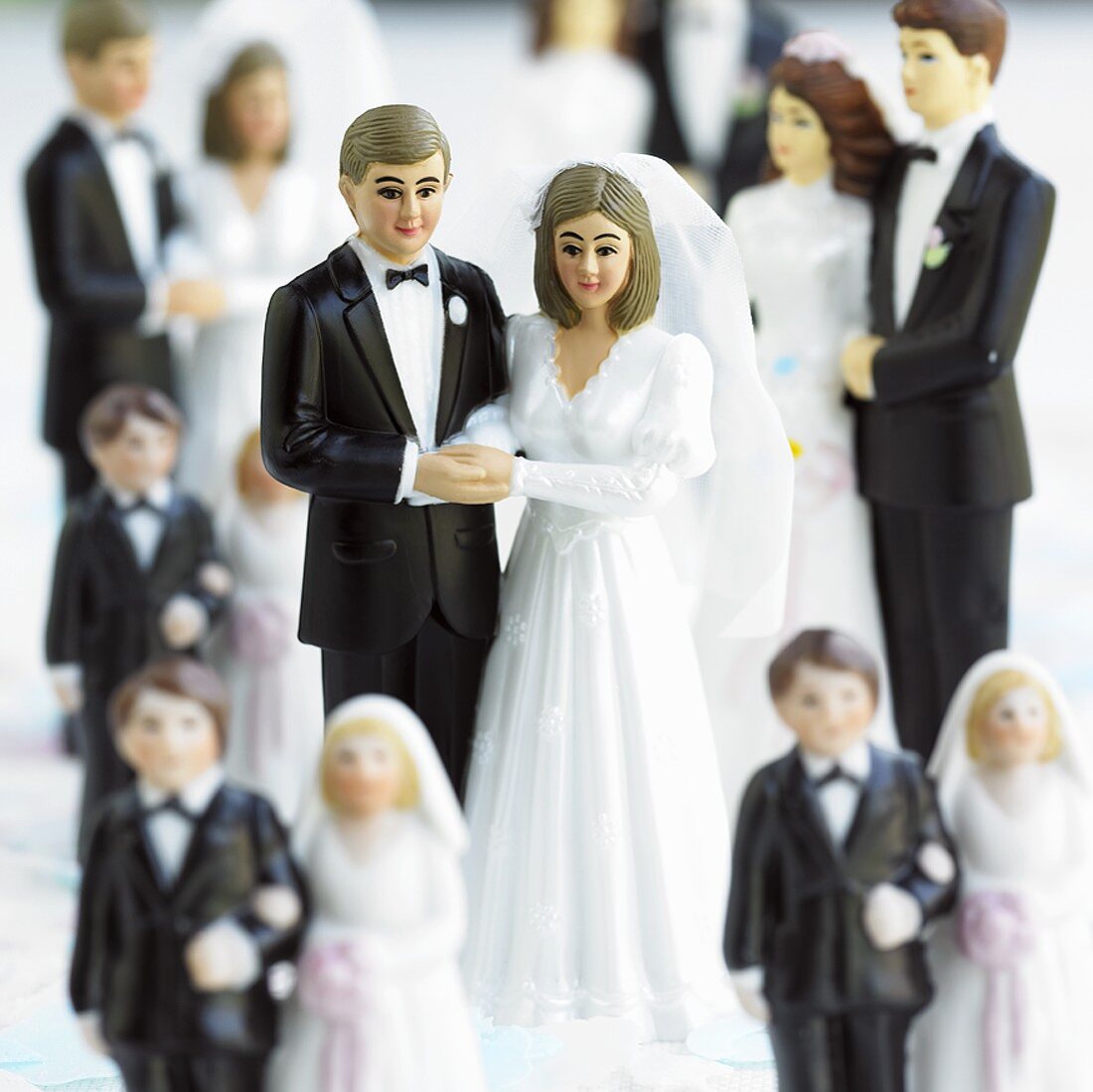 Bride and groom cake toppers