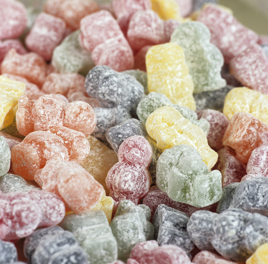 Jelly babies (coloured jelly sweets, UK)