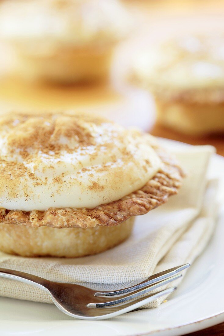 Melktert (Small custard tart with cinnamon, S. Africa)