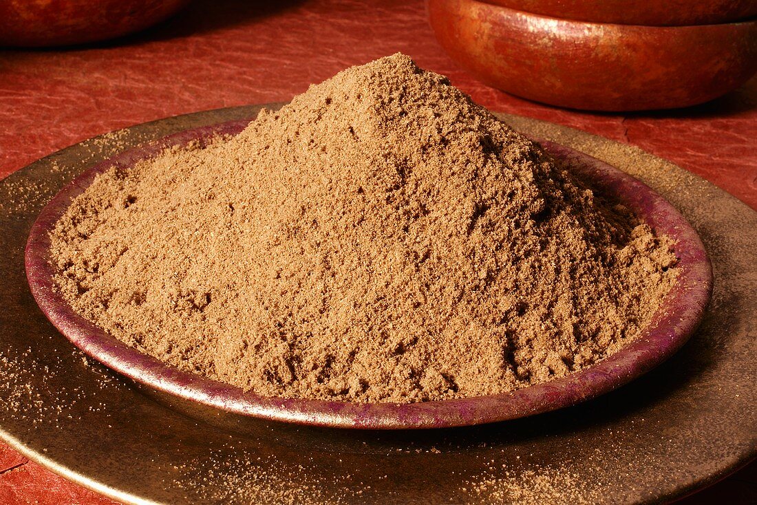 Ground coriander in a dish