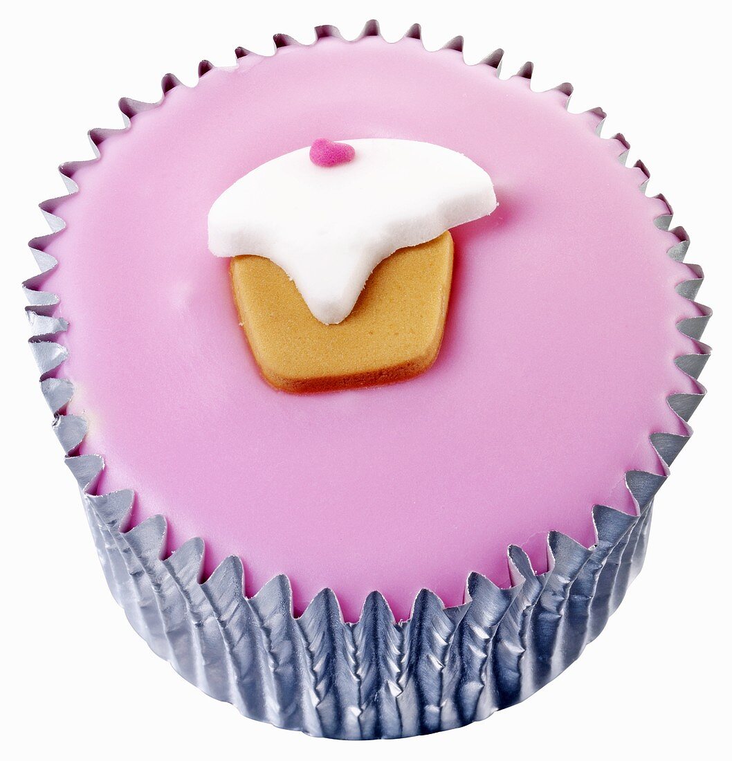 Cupcake with pink icing