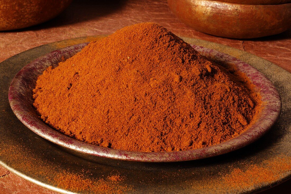 Ground paprika in a dish