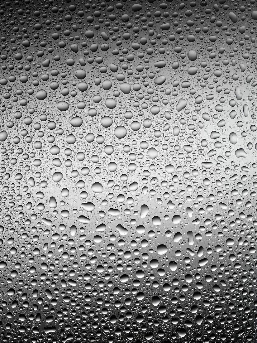 Condensation on grey glass