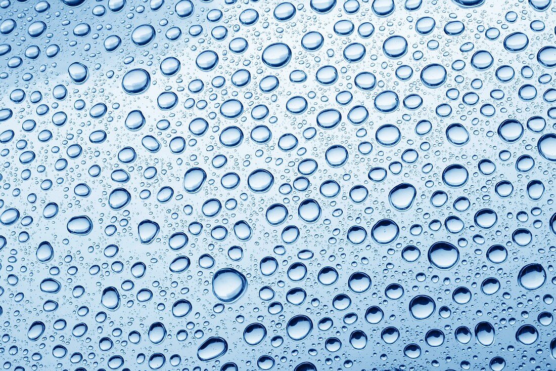 Drops of water on a pane of glass