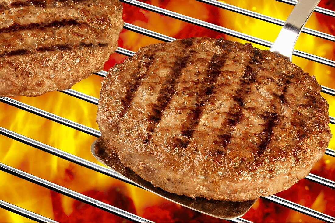 Burgers on barbecue