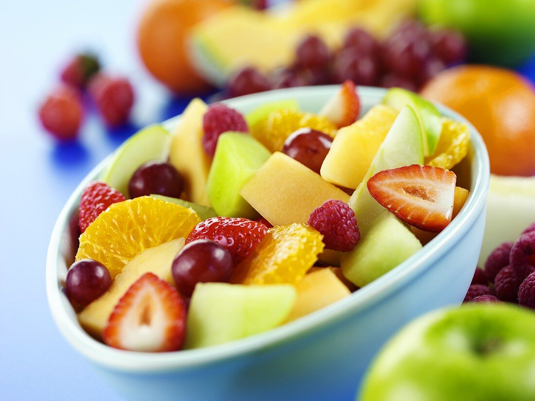 Colourful fruit salad in a bowl