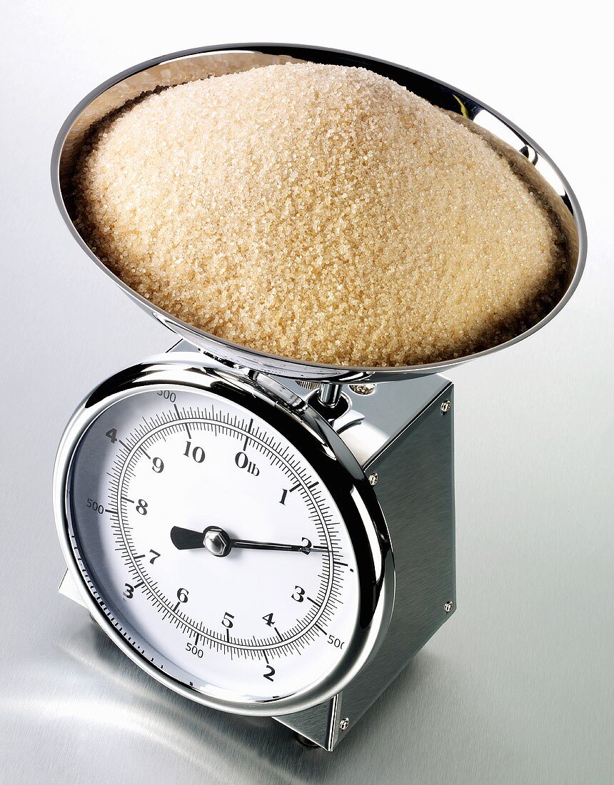 Brown sugar on kitchen scales