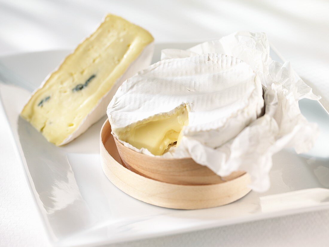 Two French soft cheeses