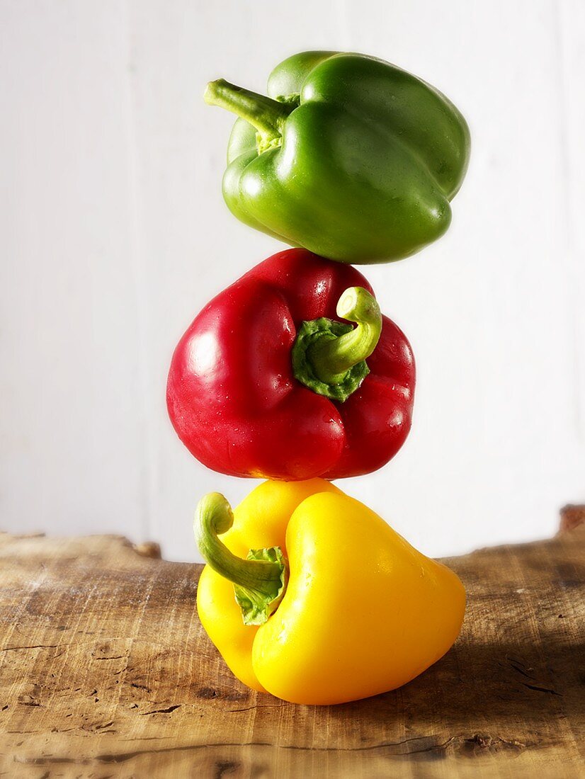 Stacked mixed peppers