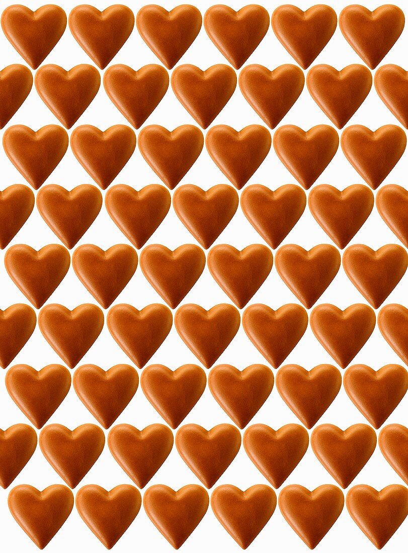 Chocolate hearts, white background