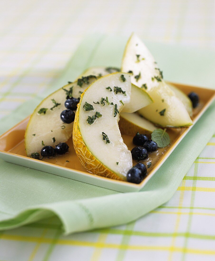 Melon and blueberry salad