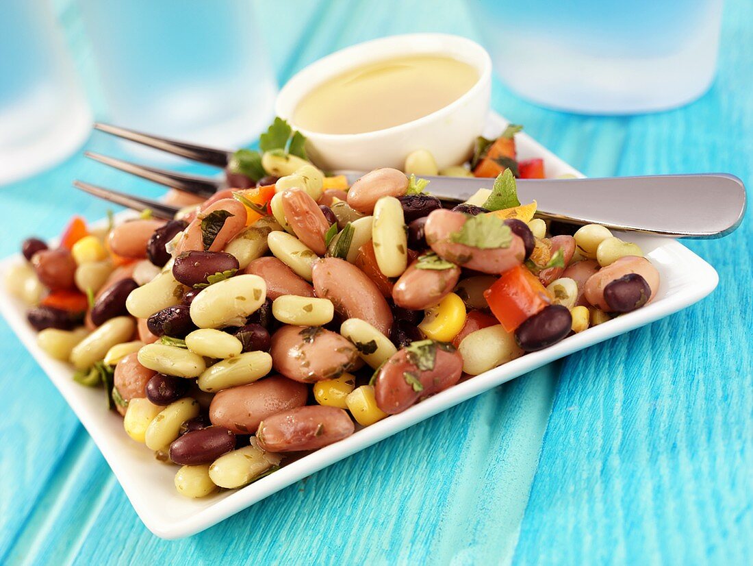 Three bean salad with vinaigrette