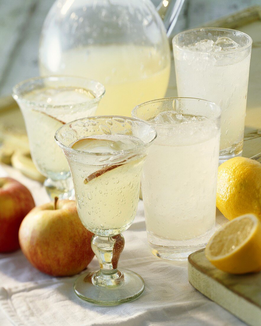 Apple cocktail and lemonade