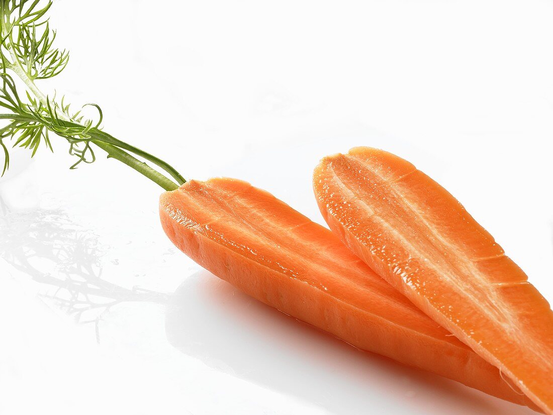 Fresh carrot, halved