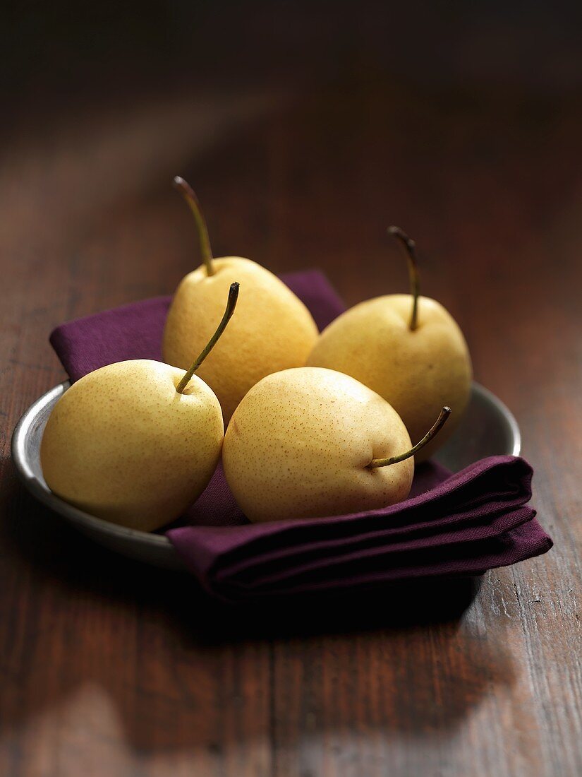 Nashi pears in a dish