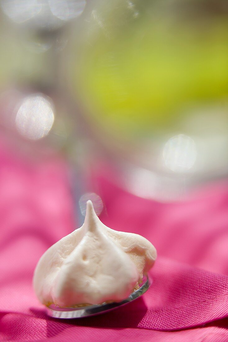 Meringue on a spoon