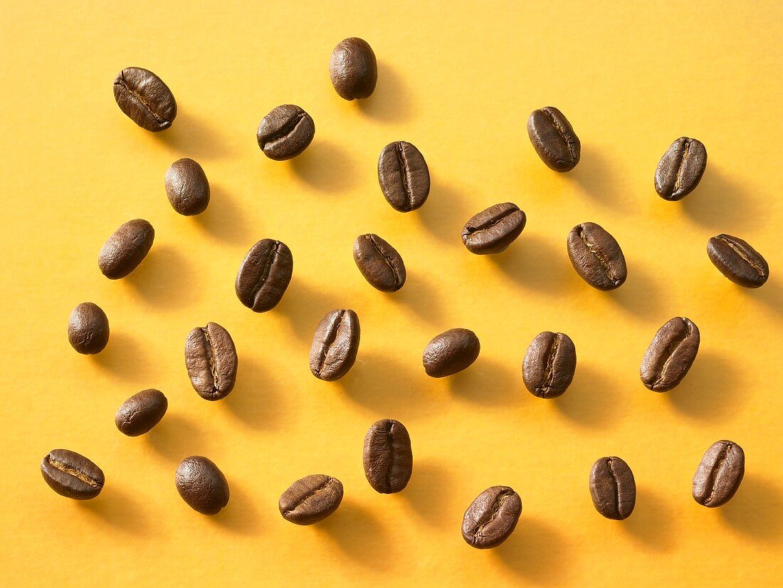 Viele Kaffeebohnen (Draufsicht)